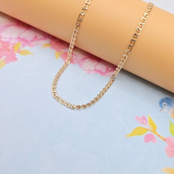 "Chunky Rose Gold Chain Necklace for Bold Statement Look, 19.7 Inch, XPNL0079 - Picture 3 of 12